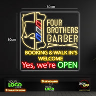 Four Brothers Barber LED NEON SIGN