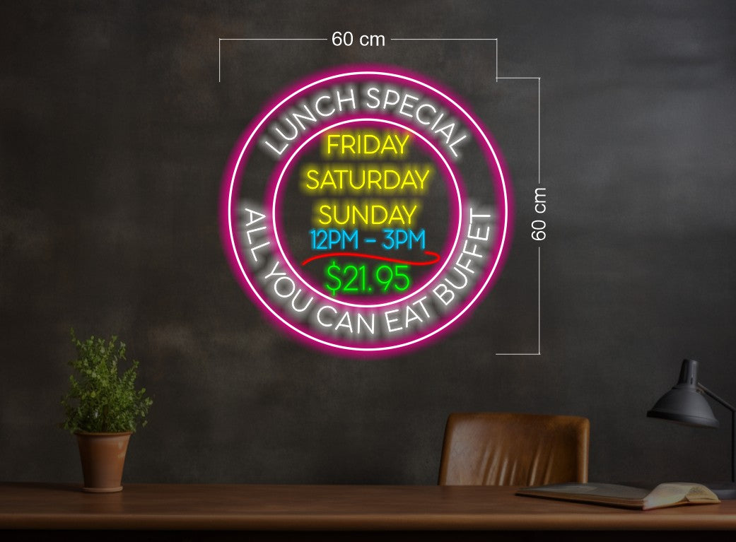 1 DOUBLE-SIDED SIGN and 1 LED NEON SIGN