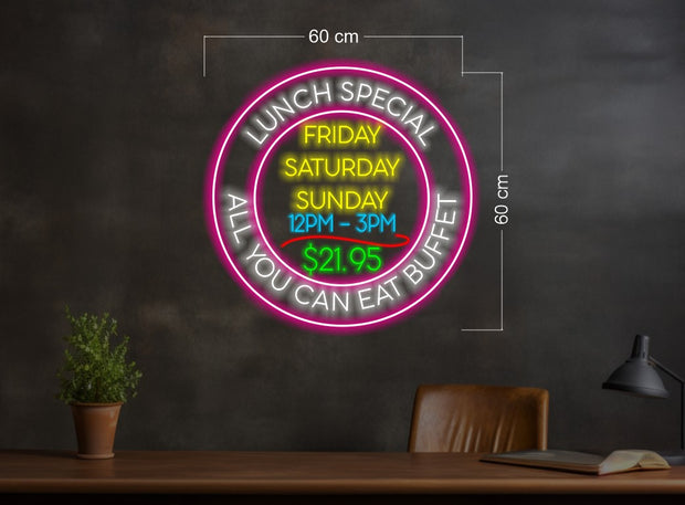 1 DOUBLE-SIDED SIGN and 1 LED NEON SIGN