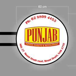 PUNJAB| ILLUMINATED BLADE SIGN 60x60cm