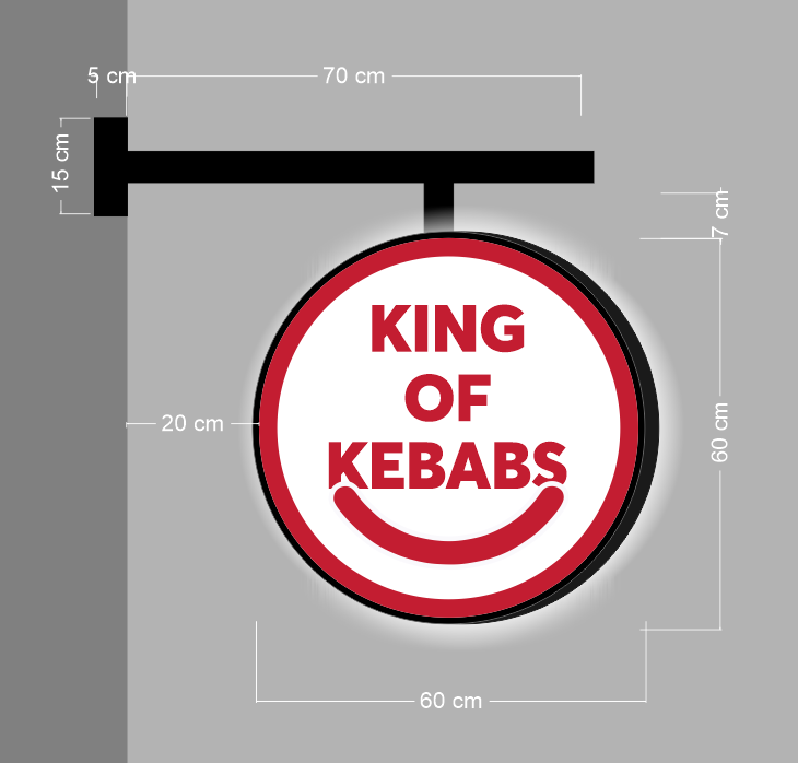 KING OF KEBABS | ILLUMINATED BLADE SIGN1 – Lemon Custom Sign