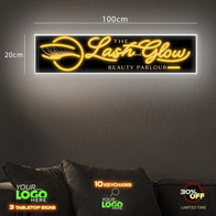 The Lash and Glow Beauty Parlour | 4 LED NEON SIGN (2 round and 2 rectangle)